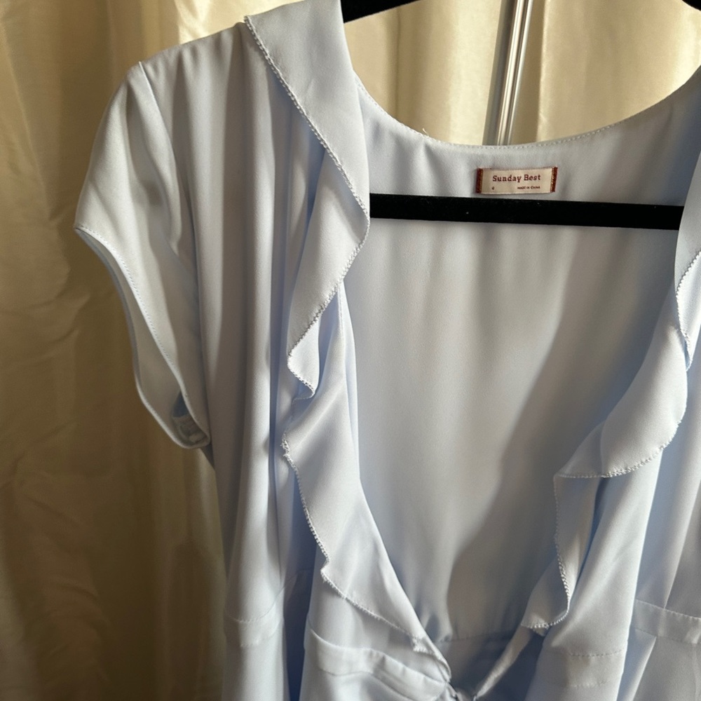Aritzia blue Wrap Mini Dress - Picture 6 of 10